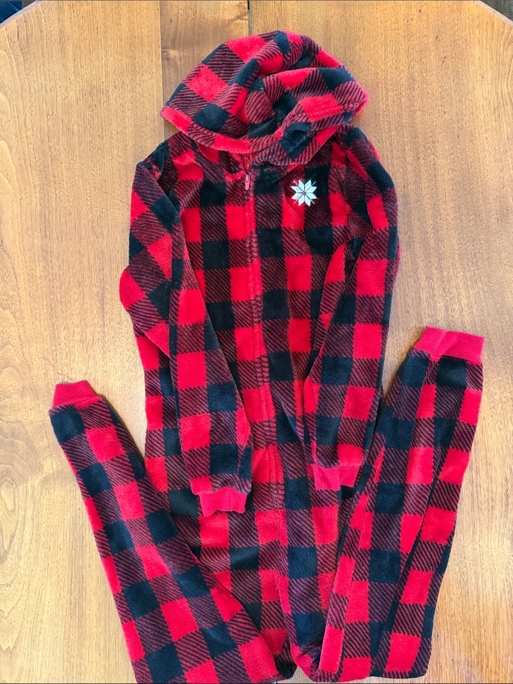 Sears Red and Black Plaid Kids onsie PJ